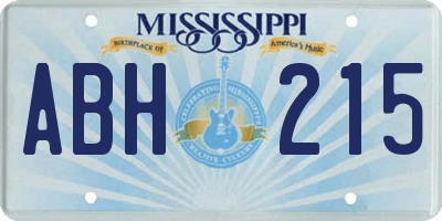 MS license plate ABH215