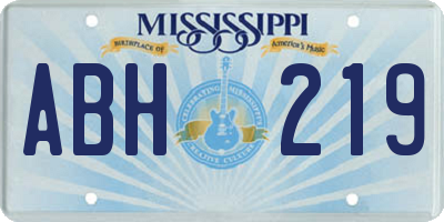 MS license plate ABH219