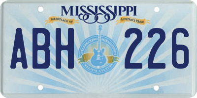 MS license plate ABH226