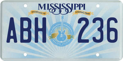 MS license plate ABH236