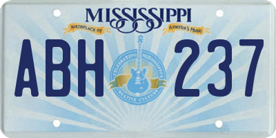 MS license plate ABH237