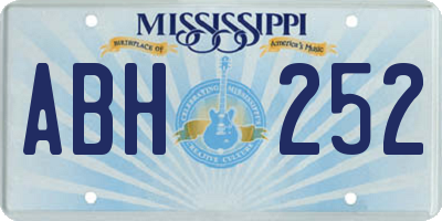 MS license plate ABH252