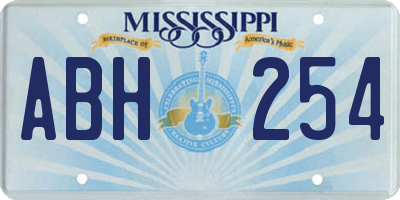 MS license plate ABH254