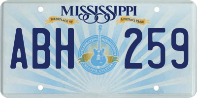 MS license plate ABH259