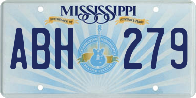 MS license plate ABH279