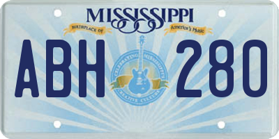 MS license plate ABH280