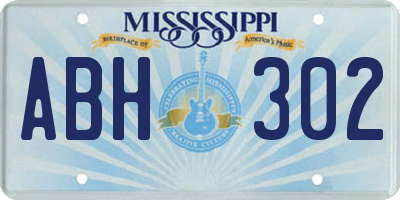 MS license plate ABH302