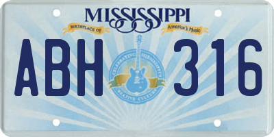MS license plate ABH316