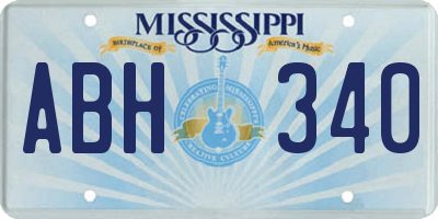 MS license plate ABH340