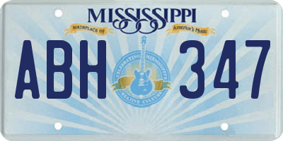 MS license plate ABH347