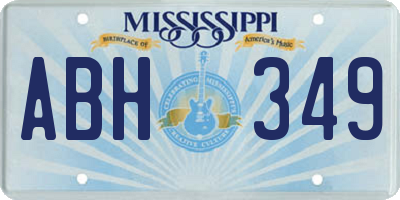 MS license plate ABH349