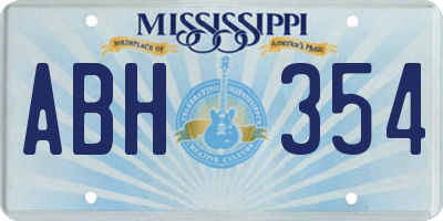 MS license plate ABH354
