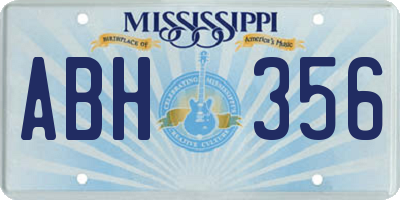 MS license plate ABH356