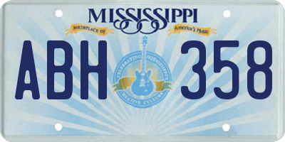 MS license plate ABH358
