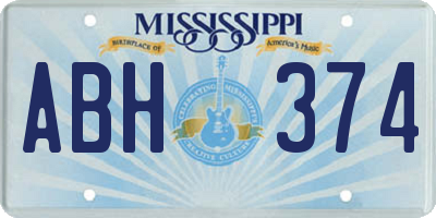 MS license plate ABH374