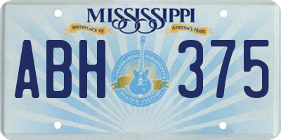 MS license plate ABH375