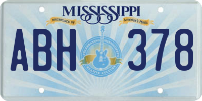 MS license plate ABH378