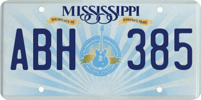MS license plate ABH385