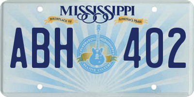 MS license plate ABH402