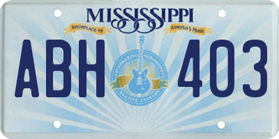 MS license plate ABH403