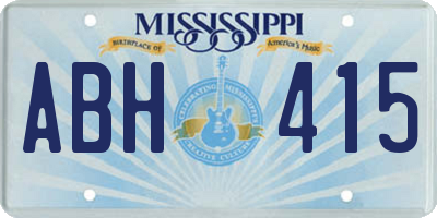 MS license plate ABH415