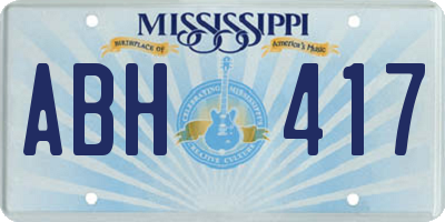 MS license plate ABH417