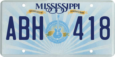 MS license plate ABH418