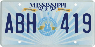 MS license plate ABH419