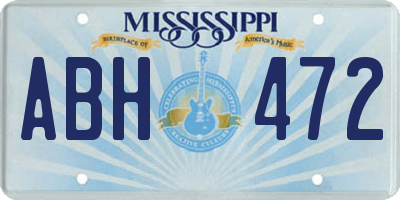 MS license plate ABH472