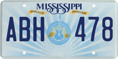 MS license plate ABH478