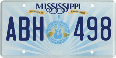 MS license plate ABH498