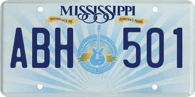 MS license plate ABH501