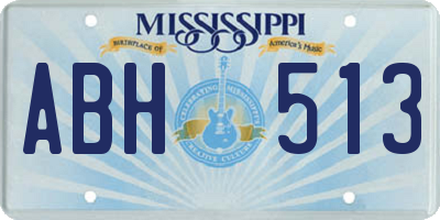 MS license plate ABH513