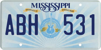 MS license plate ABH531