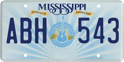 MS license plate ABH543