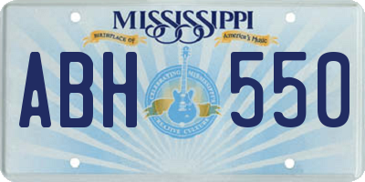 MS license plate ABH550