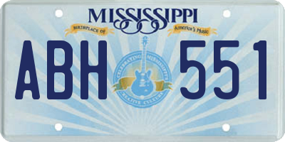 MS license plate ABH551