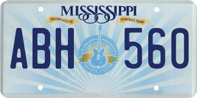 MS license plate ABH560