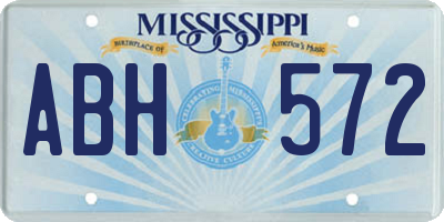 MS license plate ABH572
