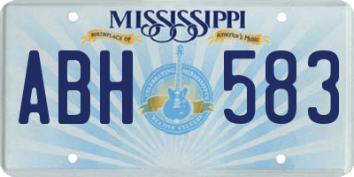 MS license plate ABH583