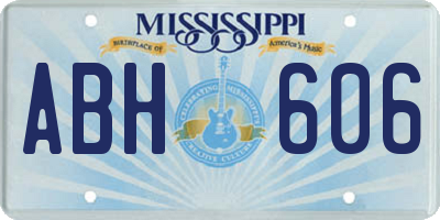 MS license plate ABH606