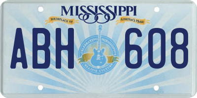 MS license plate ABH608