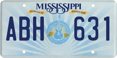 MS license plate ABH631