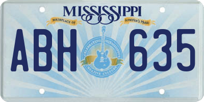 MS license plate ABH635