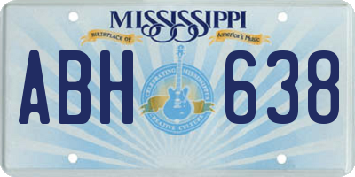 MS license plate ABH638