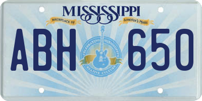 MS license plate ABH650