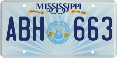MS license plate ABH663