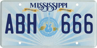 MS license plate ABH666