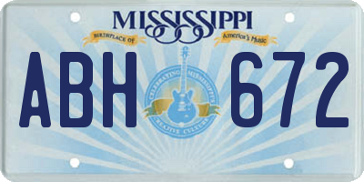 MS license plate ABH672