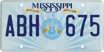 MS license plate ABH675